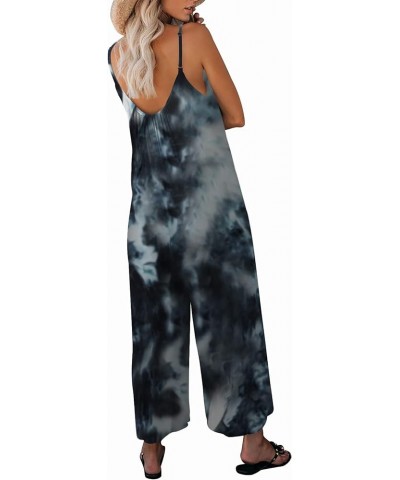 Womens Casual Sleeveless Strap Loose Adjustable Jumpsuits Stretchy Long Pants Romper with Pockets 02 Tie Dye a $15.96 Jumpsuits