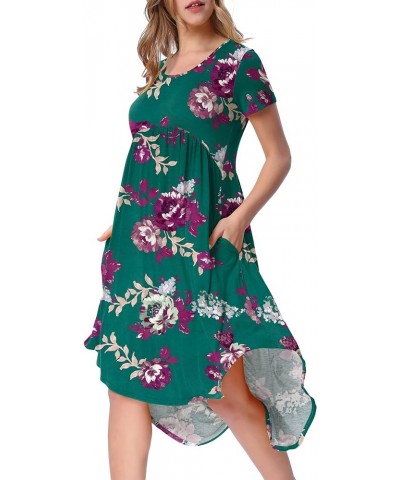 Women's Maternity Empire Waist Loose Swing Pregnancy Casual Midi Dress Z-fl10 Green $11.39 Dresses