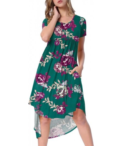 Women's Maternity Empire Waist Loose Swing Pregnancy Casual Midi Dress Z-fl10 Green $11.39 Dresses