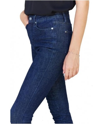 High Waist Control Top Raw Hem Skinny Jeans, 88703 Dark Blue $31.70 Jeans