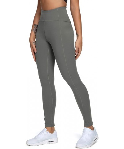 Women 25 Inches Yoga Leggings Sports Mid-Waist Tights 7/8 Length Pants 70824 Dark Grey $15.89 Leggings