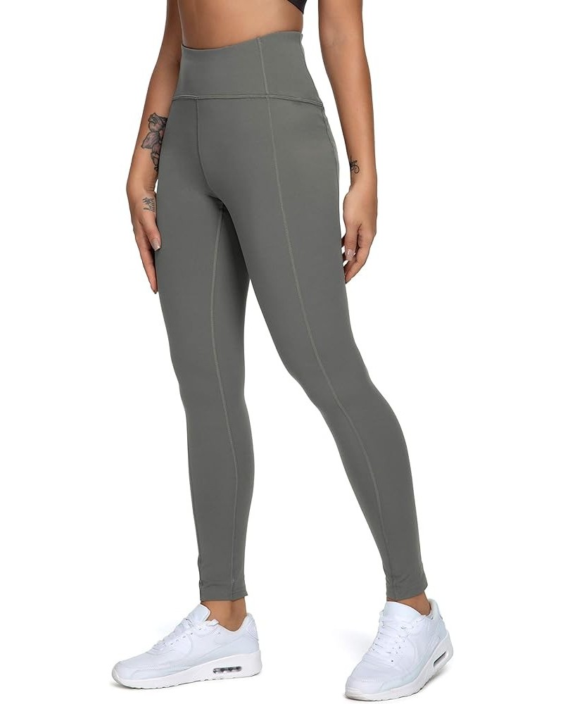 Women 25 Inches Yoga Leggings Sports Mid-Waist Tights 7/8 Length Pants 70824 Dark Grey $15.89 Leggings