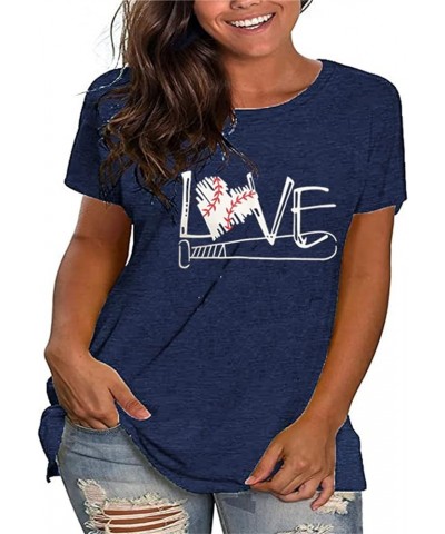 Plus Size Baseball Mom Shirt Women Love Heart Graphic Baseball T Shirt Mothers Day Baseball Gift Short Sleeve Tees (2X-5X) Na...