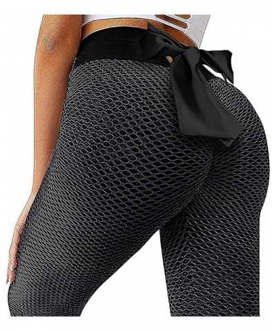 Women's Yoga Leggings Scrunch Ruched Textured Butt Lifting Enhancing High Waisted Push Up Tights Pants with Pockets A-black $...