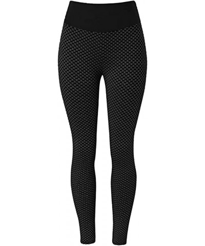 Women's Yoga Leggings Scrunch Ruched Textured Butt Lifting Enhancing High Waisted Push Up Tights Pants with Pockets A-black $...