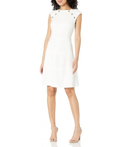 Women's Fit and Flare Dress Cream $13.05 Dresses