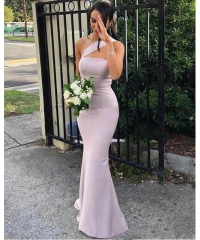 Stretch Spandex Bridesmaid Dresses Long 2024 One Shoulder Formal Dresses for Women Mermaid DR0194 Grey $39.01 Dresses