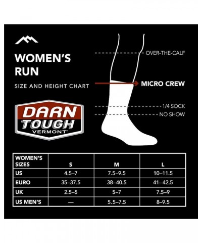 Darn Tough Women's Stride Micro Crew Ultra-Lightweight Running Sock (Style 1045) - Gray $12.48 Activewear