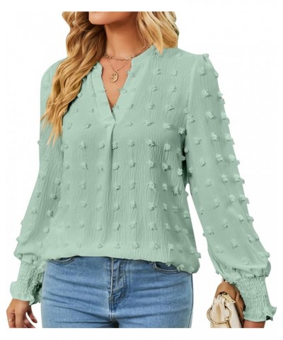 V Neck Ruffle Sleeve Blouse Flowy Shirts Dressy Summer Casual Women Tops S2688-3 $16.92 Blouses