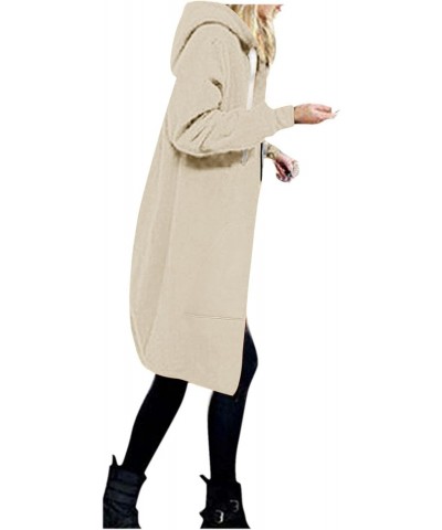 Women's Zip Up Hoodies Knee Length Tunic Fashion Sweatshirts Casual Long Sleeve Comfy Fall Hooded Jacket With Pocket $7.94 Ho...