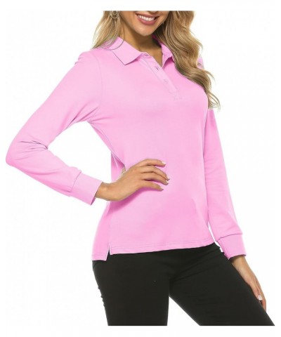 Women's Long Sleeve Golf Polo Shirts Lightweight Quick Dry Moisture Wicking Athletic Tennis Sports Tops 3-Button Pink $12.05 ...