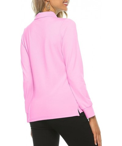 Women's Long Sleeve Golf Polo Shirts Lightweight Quick Dry Moisture Wicking Athletic Tennis Sports Tops 3-Button Pink $12.05 ...