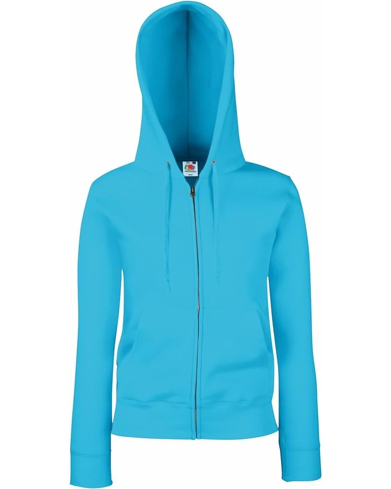 Ladies Lady-Fit Hooded Sweatshirt Jacket Azure Blue $17.29 Activewear