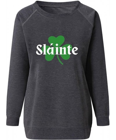 Women's St Patricks Day Shirt Long Sleeve Shenanigans Tops T Shirts Classic Pullovers Sweatshirt Blouse A011-gray $10.02 Acti...