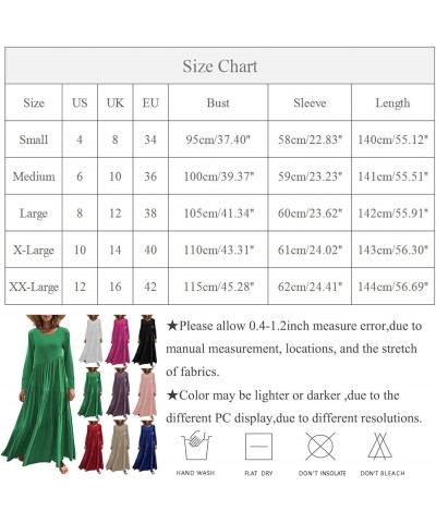 Casual Dresses for Women 2023 Long Sleeve V Neck Loose Fitted Plain Flowy Maxi Tiered Dress E-hot Pink $12.80 Sweaters