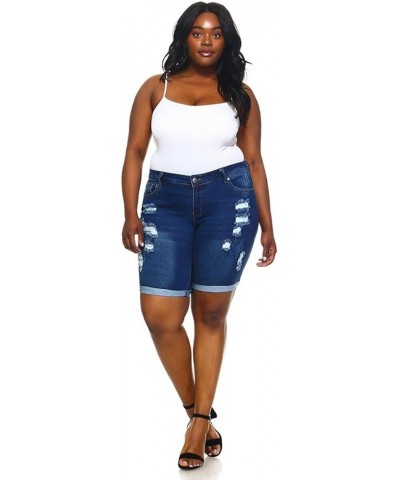 Jack David Women's Plus Size Capri Bermuda Pull On Short Curvy Denim Jean Jack David Rip Pb-2900-dark Blue. $10.78 Jeans