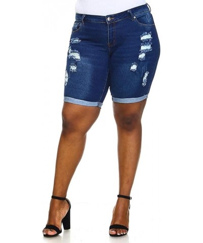 Jack David Women's Plus Size Capri Bermuda Pull On Short Curvy Denim Jean Jack David Rip Pb-2900-dark Blue. $10.78 Jeans