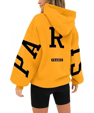 Hoodies with Designs Women's Long Sleeved Zipperless Printed Hoodie With Back Sweatshirts for Women A4-yellow $7.21 Shirts