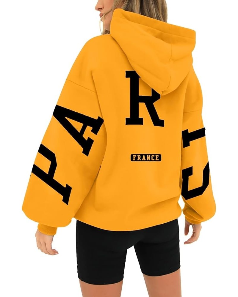 Hoodies with Designs Women's Long Sleeved Zipperless Printed Hoodie With Back Sweatshirts for Women A4-yellow $7.21 Shirts