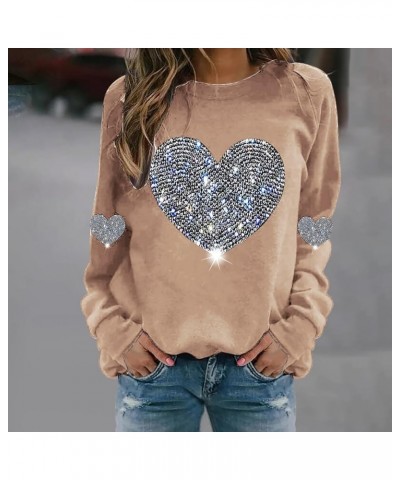 Valentines Sweatshirts for Women 2024 Funny Love Heart Graphic Print Shirts Casual Long Sleeve Tops Crewneck Pullover Sweater...