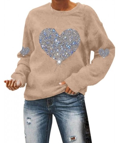 Valentines Sweatshirts for Women 2024 Funny Love Heart Graphic Print Shirts Casual Long Sleeve Tops Crewneck Pullover Sweater...