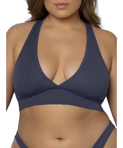 Women's Cloud Cotton Comfort Collection Bralette Navy Highlight $15.16 Lingerie