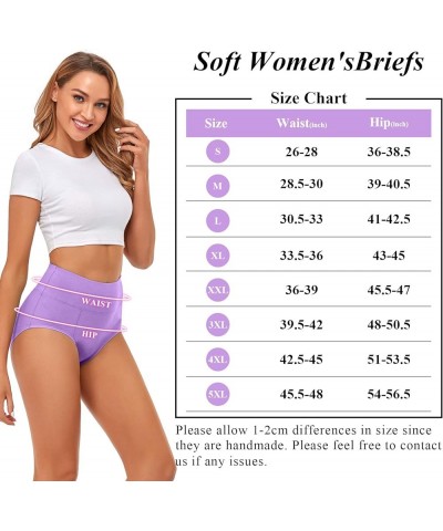 Tummy Control High Waisted Underwear for Women Cotton Plus Size Full Coverage Panties Ladies Briefs Multicoloured-03-5 Pack $...