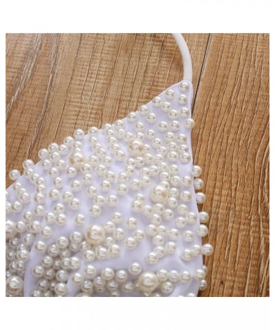 Sexy Handmade Sequins 2PCS Bikini Set Tankini Sexy Bra Swimsuit Lace Top Praty Swimwear Pearl White $17.48 Swimsuits