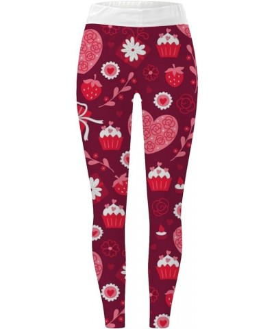 Valentines Day Leggings for Women High Waisted Love Heart Print Yoga Legging High Waist Skinny Workout Gym Pants F-red $8.24 ...