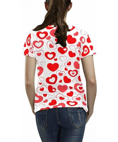 Custom Women's T-Shirt with Faces Galaxy Personalized Print Short Sleeve Shirts Hearts White $14.83 T-Shirts