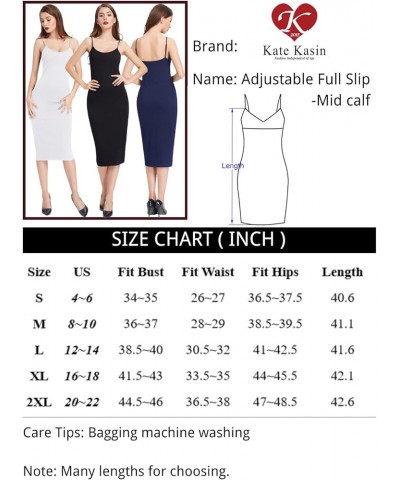 Women Adjustable Spaghetti Underwear Cami Full Slip Maxi Dress White-mid Calf $17.69 Lingerie