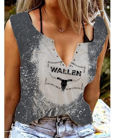 Western Tank Women Vintage Country Music Retro Steer Skull T Shirt Sleeveless V Neck Ring Hole Cute Cowgirl Tank Tops P2 $12....