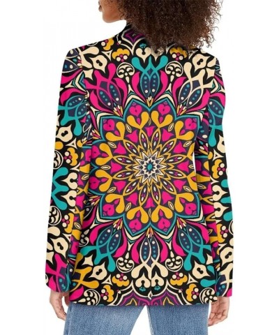 Dog Paw Women's Graphic Print Blazer Button Open Front Long Sleeve Jacket Boho Mandala $20.39 Blazers