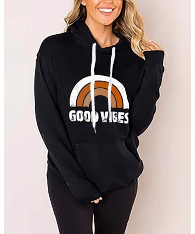 Women Hoodies Long Sleeve Lightweight Sweatshirts Oversized Pullover Tops Sweaters Y2k Fall Clothes 2023 01-orange Rainbow $1...