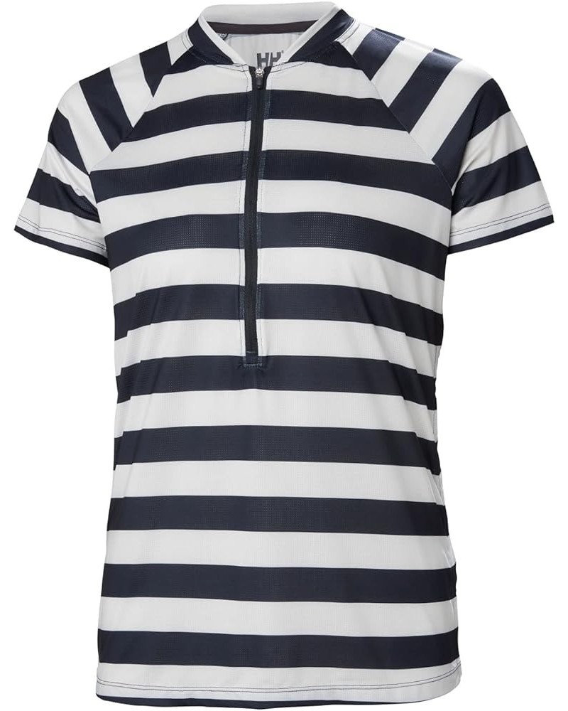 Women's Standard Siren 1/2 Zip T-Shirt X-Small 599 Navy Stripe $28.92 Activewear