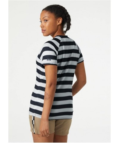 Women's Standard Siren 1/2 Zip T-Shirt X-Small 599 Navy Stripe $28.92 Activewear