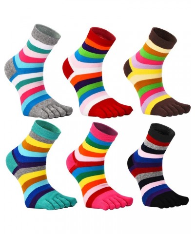 Women Toe Socks 5 Finger Cotton Wicking Athletic 6 Pack 3 Pack As Show $11.00 Activewear