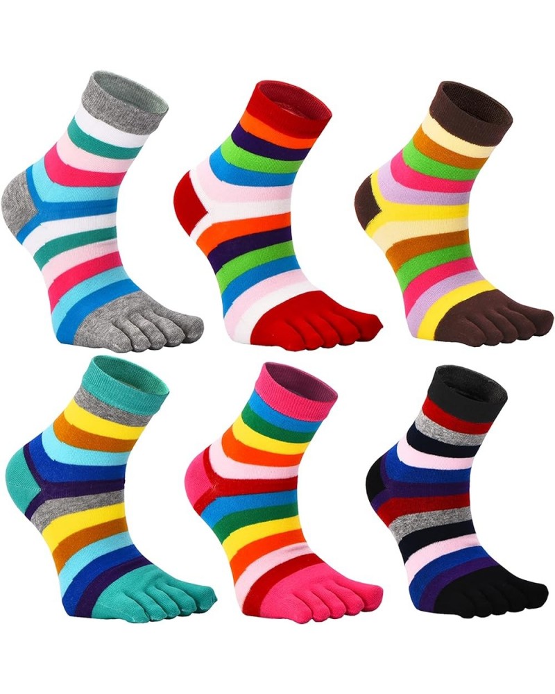 Women Toe Socks 5 Finger Cotton Wicking Athletic 6 Pack 3 Pack As Show $11.00 Activewear