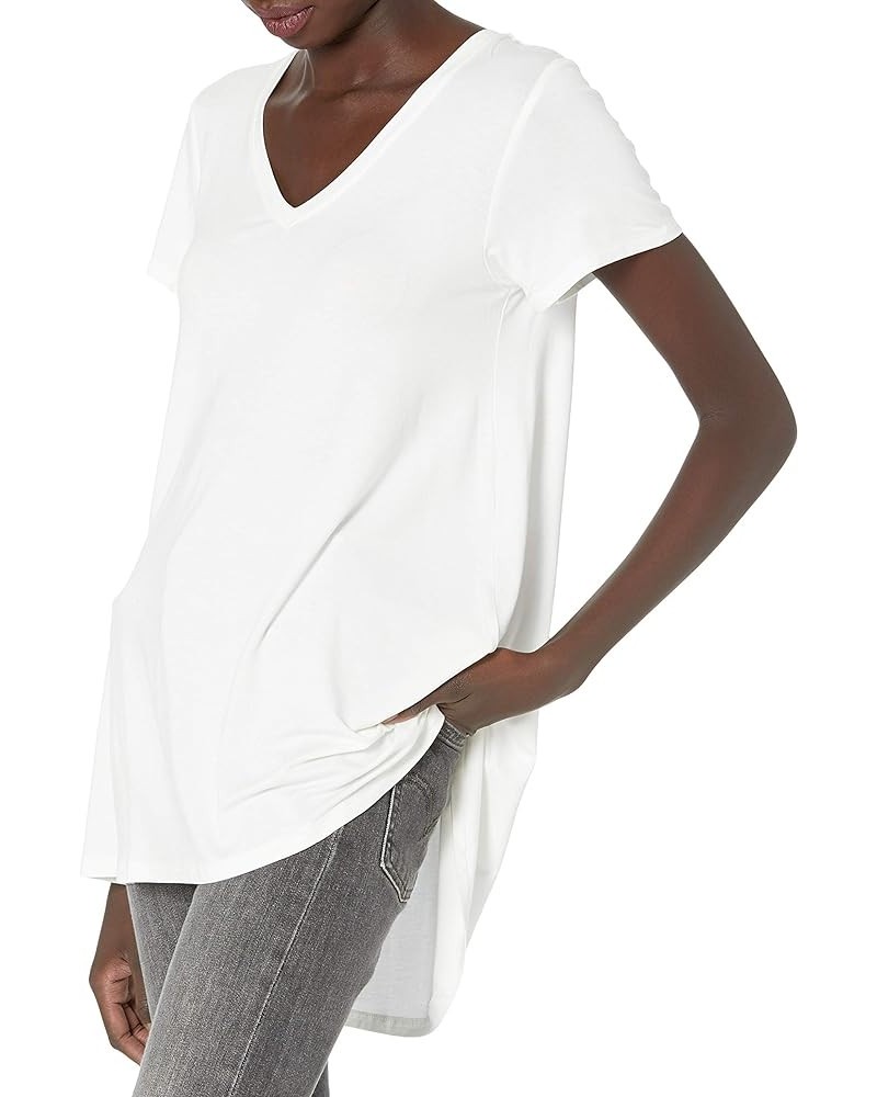 Women's Perfect Legging Tunic Tee Short Sleeve White $10.32 Tops