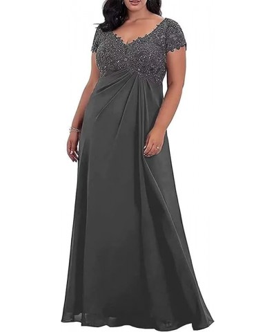 Mother of The Bride Dresses Lace Appliques Chiffon Wedding Guest Dresses for Women Plus Size Long Formal Gowns Black $48.50 D...