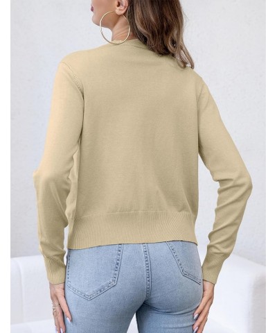 Womens Casual Long Sleeve Sweaters Knit Open Front Cropped Bolero Short Cardigan Camel Heather $12.25 Sweaters