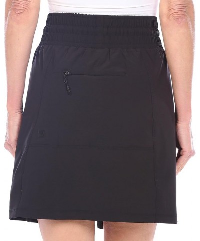 Women's Quick Drying Woven Ripstop Skort with Bike Short and Pockets Ripstop Zip Black $12.43 Skorts