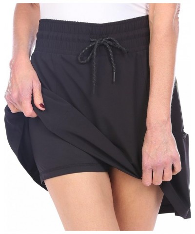 Women's Quick Drying Woven Ripstop Skort with Bike Short and Pockets Ripstop Zip Black $12.43 Skorts