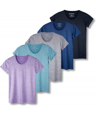 5 Pack: Women's Dry Fit Tech Stretch Short-Sleeve Crew Neck Athletic T-Shirt (Available in Plus Size) Regular Size Set 1 $22....