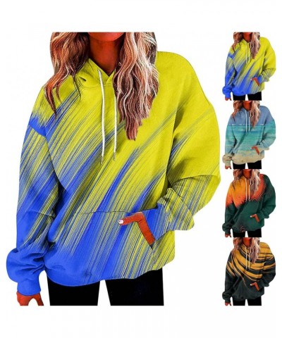 Tie Dye Hoodies For Women Long Sleeve Drawstring Sweatshirts Casual Fashion Loose Pullover Tops Fall Athletic Sweater Outfit ...