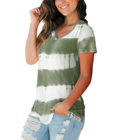 Womens Tops V Neck Tee Casual Short Sleeve and Long Sleeve T Shirts B3 Printed Army Green $12.82 T-Shirts