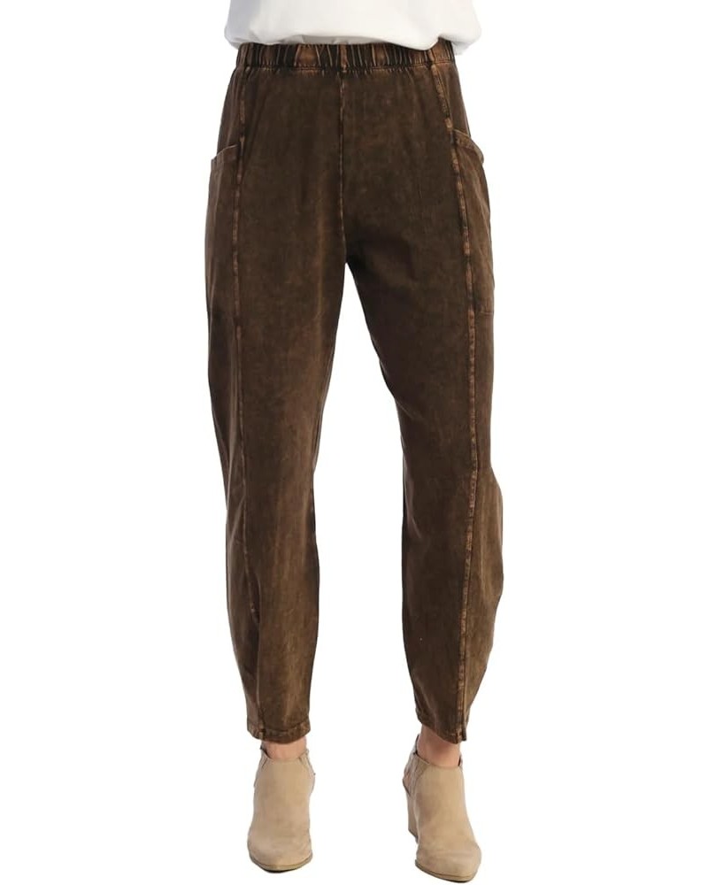 Mineral Washed Lantern Pants - M100 Chocolate $38.22 Tops