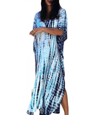 Skirt Long Dress Bikini Cover Up Beach Dresses for Women Robe Coverups Printing Dyeing Stripe Light Blue 8 $12.23 Swimsuits