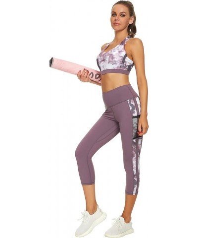 Women's Capri Yoga Pants Exercise Running Workout Leggings with Pockets 1863 $15.38 Leggings