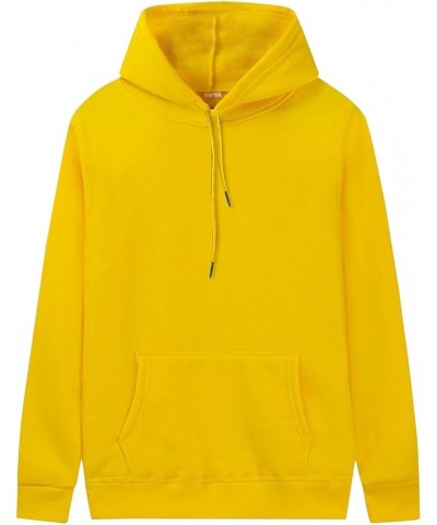 Women's Casual Hoodies Long Sleeve Lightweight Pullover Tops Loose Spring Sweatshirt with Pocket Yellow $8.40 Activewear